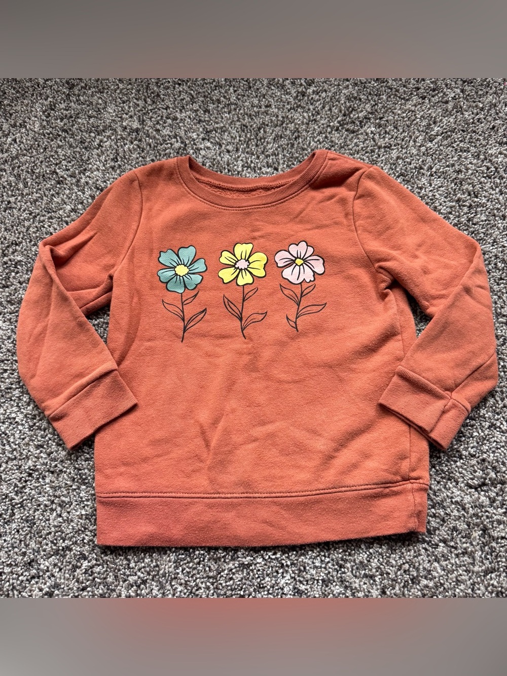 Girls' Rust Floral Sweatshirt - Brand Unknown